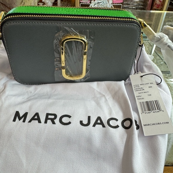 Marc Jacobs Gray and Green Crossbody Bag